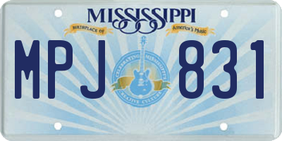 MS license plate MPJ831