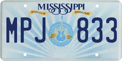 MS license plate MPJ833