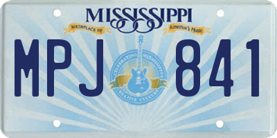MS license plate MPJ841