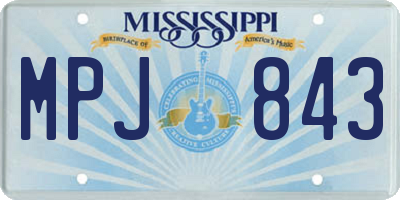MS license plate MPJ843