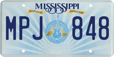 MS license plate MPJ848