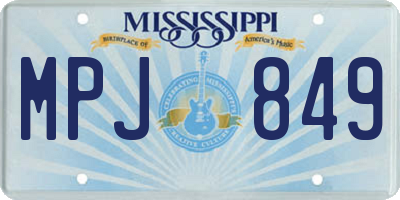 MS license plate MPJ849