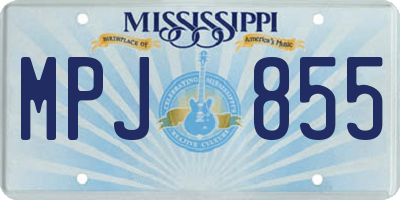 MS license plate MPJ855
