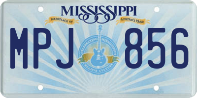 MS license plate MPJ856