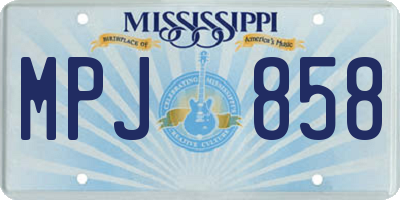 MS license plate MPJ858