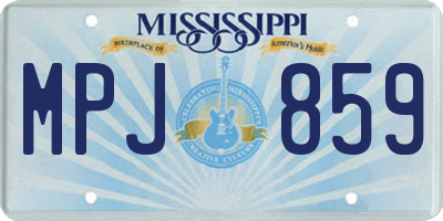 MS license plate MPJ859