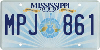 MS license plate MPJ861