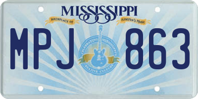MS license plate MPJ863