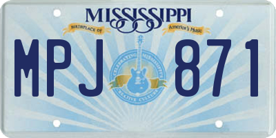 MS license plate MPJ871