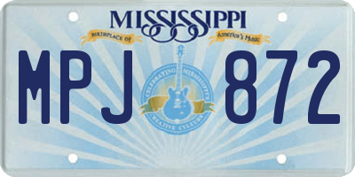 MS license plate MPJ872