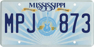 MS license plate MPJ873