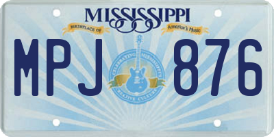 MS license plate MPJ876