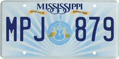 MS license plate MPJ879