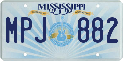 MS license plate MPJ882