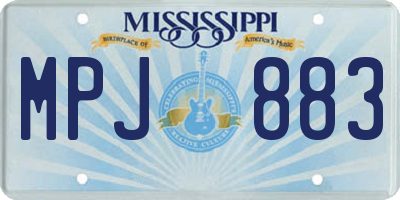 MS license plate MPJ883