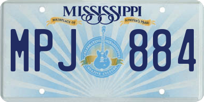 MS license plate MPJ884