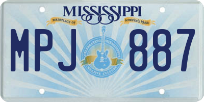MS license plate MPJ887