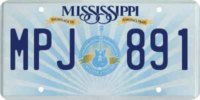 MS license plate MPJ891