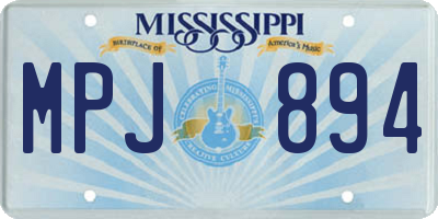 MS license plate MPJ894