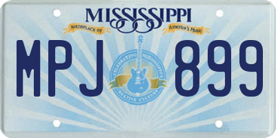 MS license plate MPJ899