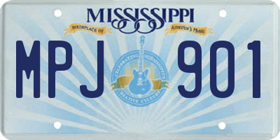 MS license plate MPJ901