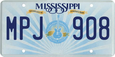 MS license plate MPJ908