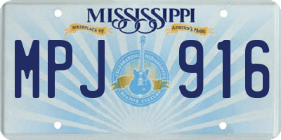 MS license plate MPJ916