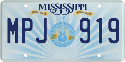 MS license plate MPJ919
