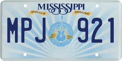 MS license plate MPJ921