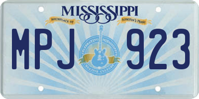 MS license plate MPJ923