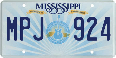 MS license plate MPJ924