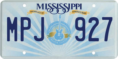 MS license plate MPJ927