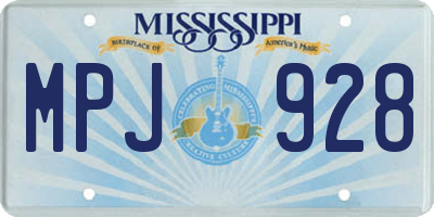 MS license plate MPJ928
