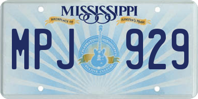 MS license plate MPJ929