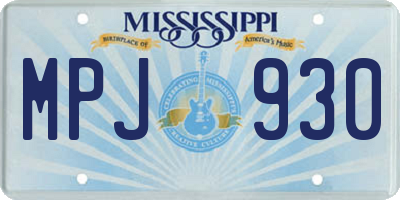 MS license plate MPJ930