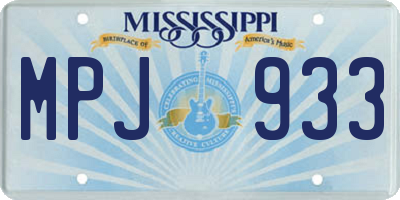 MS license plate MPJ933