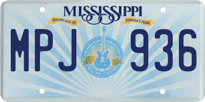 MS license plate MPJ936
