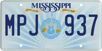 MS license plate MPJ937