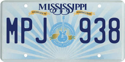 MS license plate MPJ938