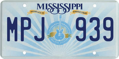 MS license plate MPJ939