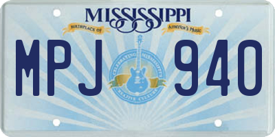 MS license plate MPJ940