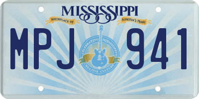 MS license plate MPJ941