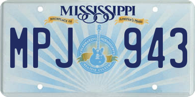 MS license plate MPJ943