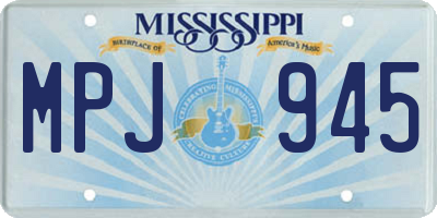 MS license plate MPJ945