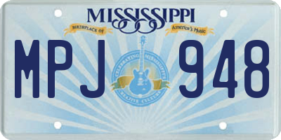 MS license plate MPJ948