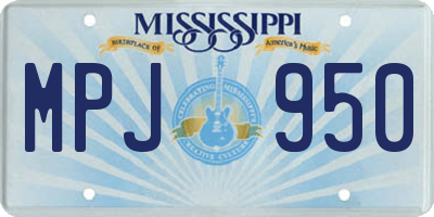MS license plate MPJ950
