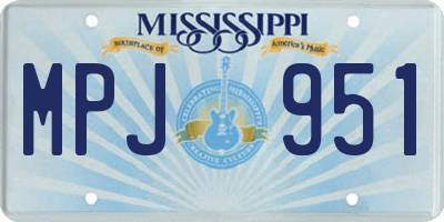 MS license plate MPJ951