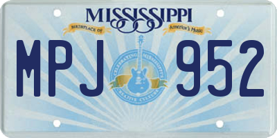 MS license plate MPJ952