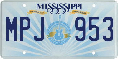 MS license plate MPJ953