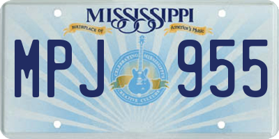 MS license plate MPJ955